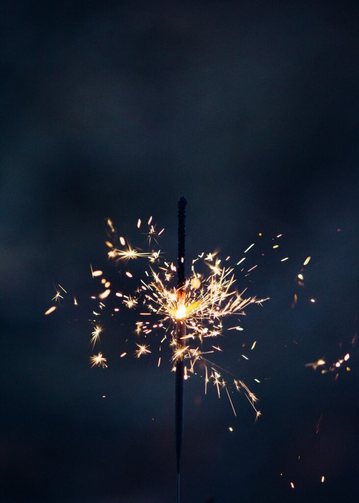 sparkler, spark, fireworks